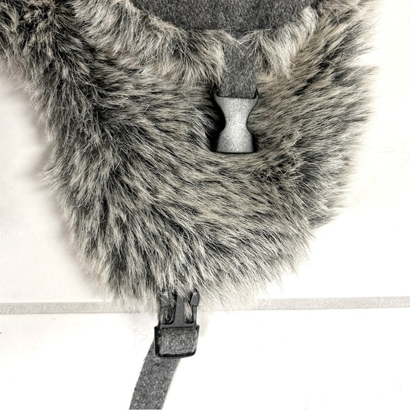 Boy’s Dark Grey Faux Fur Winter Trapper Hat Toque - Picture 8 of 11